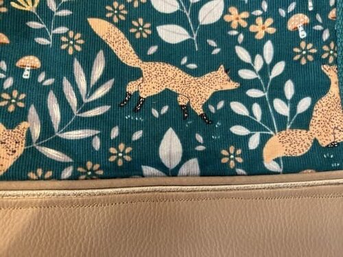 sac DIY pour voyager avec bébé , détail du passepoil