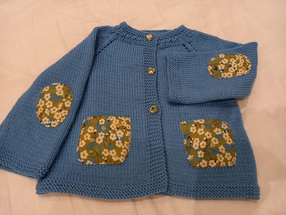 Gilet top down bébé Louise avec Liberty